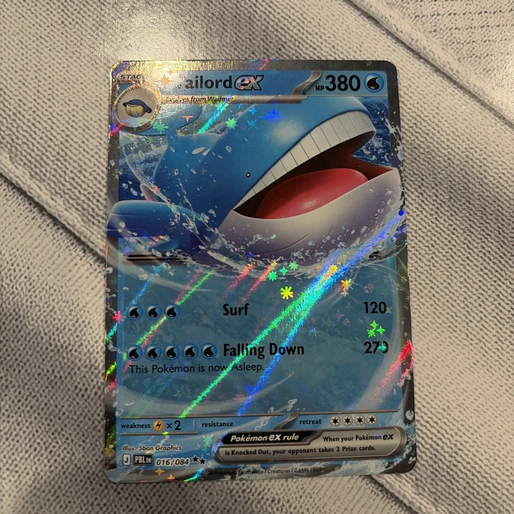 Pokémon TCG Pitch Black Wailord ex #16/84 Double Rare Holo Card